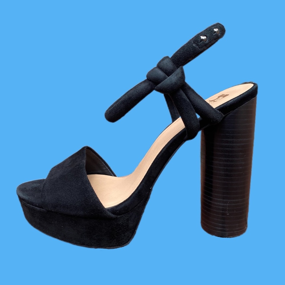 Joe’s Jeans black suede platform heels